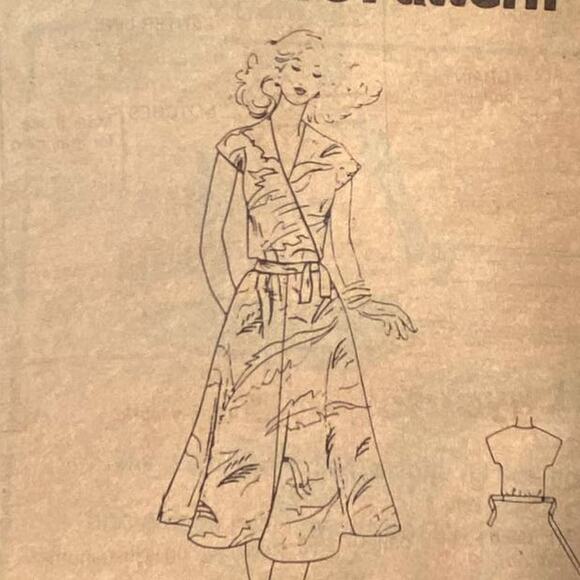 Simplicity 5962 Pattern Top Skirt Miss 12-16 Mock Wrap Tie Vacation Side Pockets - Picture 4 of 7